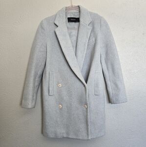 Zara // Womens Babyblue Oversized Trench Pea Coat Jacket